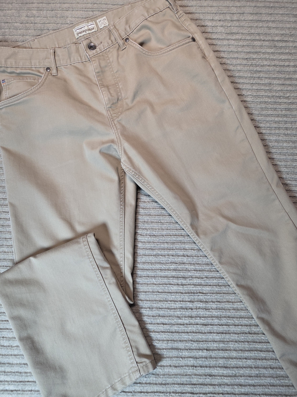 Patagonia Performance Twill Pants 34x32 Khaki Beige Organic Cotton Style 56490